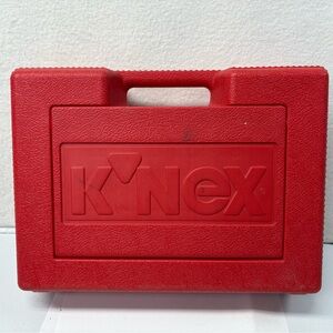 K'NEX Red Box - Vintage Carry Storage Case with ~ W Wheels / Building Pieces